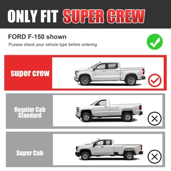 Side Step Running Boards for 15-22 Ford F-150 F-250 F-350 Super Duty Crew Cab