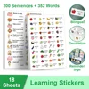 18 Sheet Kids Learning Stickers Family Daily Routines Sentences Common English Words Classroom Decoration Educational Toys 1