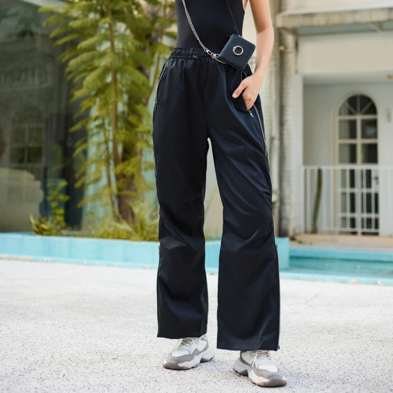 2024 Spring Summer Y2K Techwear Sweatpants Women Streetwear Hip Hop Harajuku Cargo Parachute Wide Leg Joggers Pants Autumn