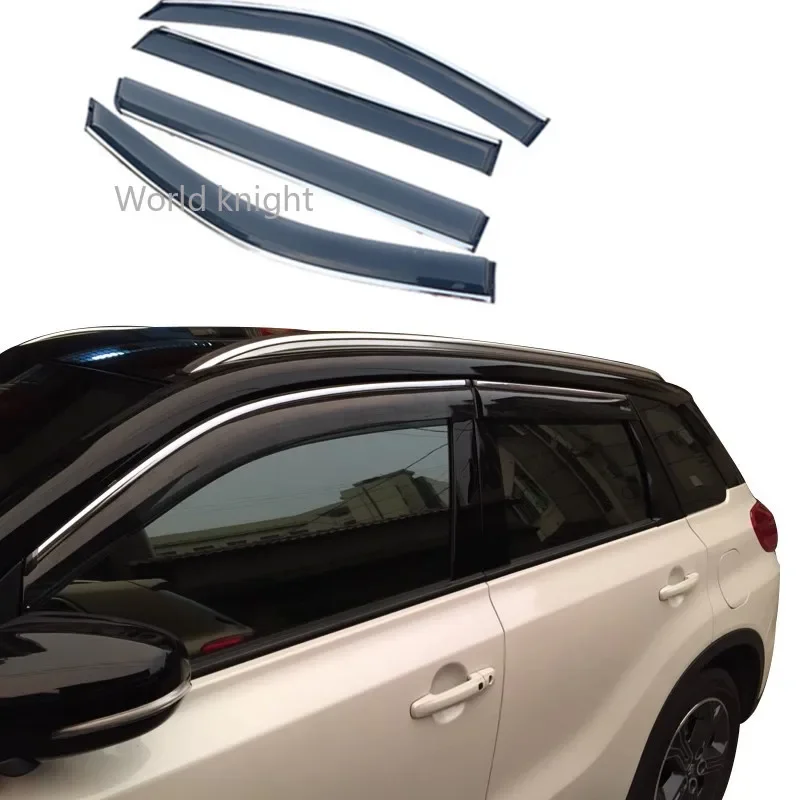 For SUZUKI Vitara 2016 2017 2018 2019 Smoke Weather shield Car Window Visors Sun Rain Guard Wind Deflectors Accessories 4PC ABS