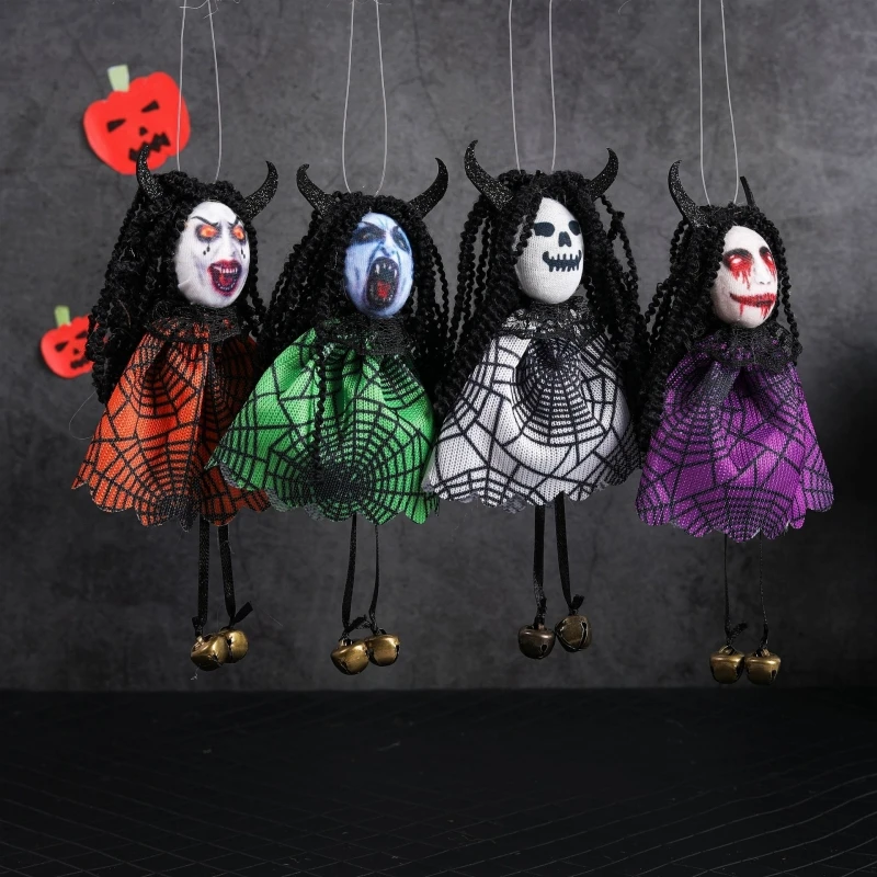 

Halloween Decor Witch Doll Festival Desktop Ornaments Witch Doll Broom Creative Halloween Party Decorations for Home Scary Props