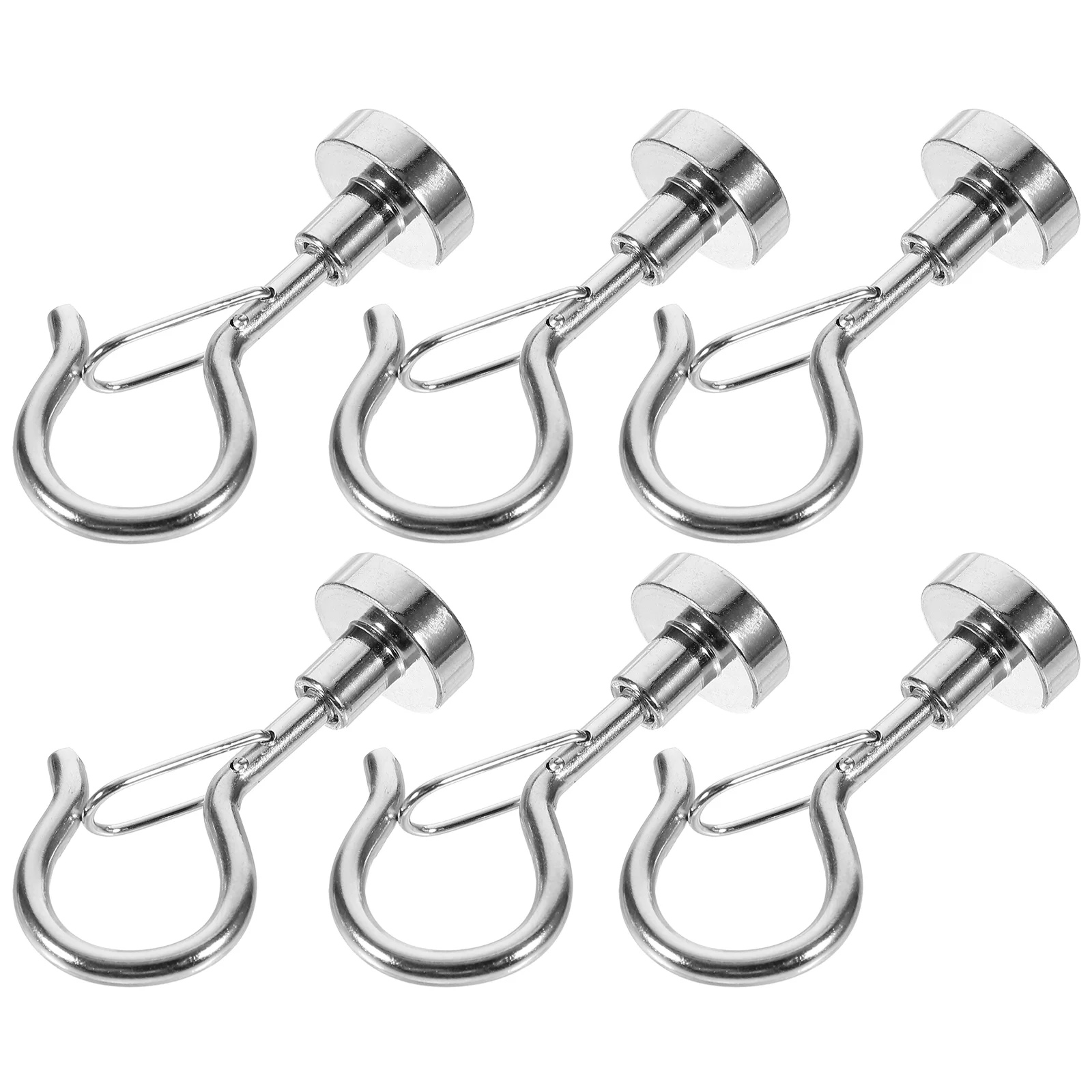 

6 Pcs Magnet Hook Hooks for Hanging Magnetic Magnets Coat Heavy Duty Hanger A3 Steel Casing Picture Hangers