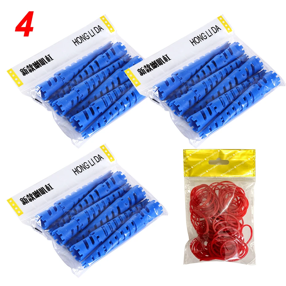 36pcs/set 10-23mm Cone Shape Hair Rollers with Rubberbands Extra Thick Curling Bars Cold Perm Flexi Rods Hair Waver No Heat 1707 36pcs set 10 23mm cone shape hair rollers with rubberbands extra thick curling bars cold perm flexi rods hair waver no heat 1707