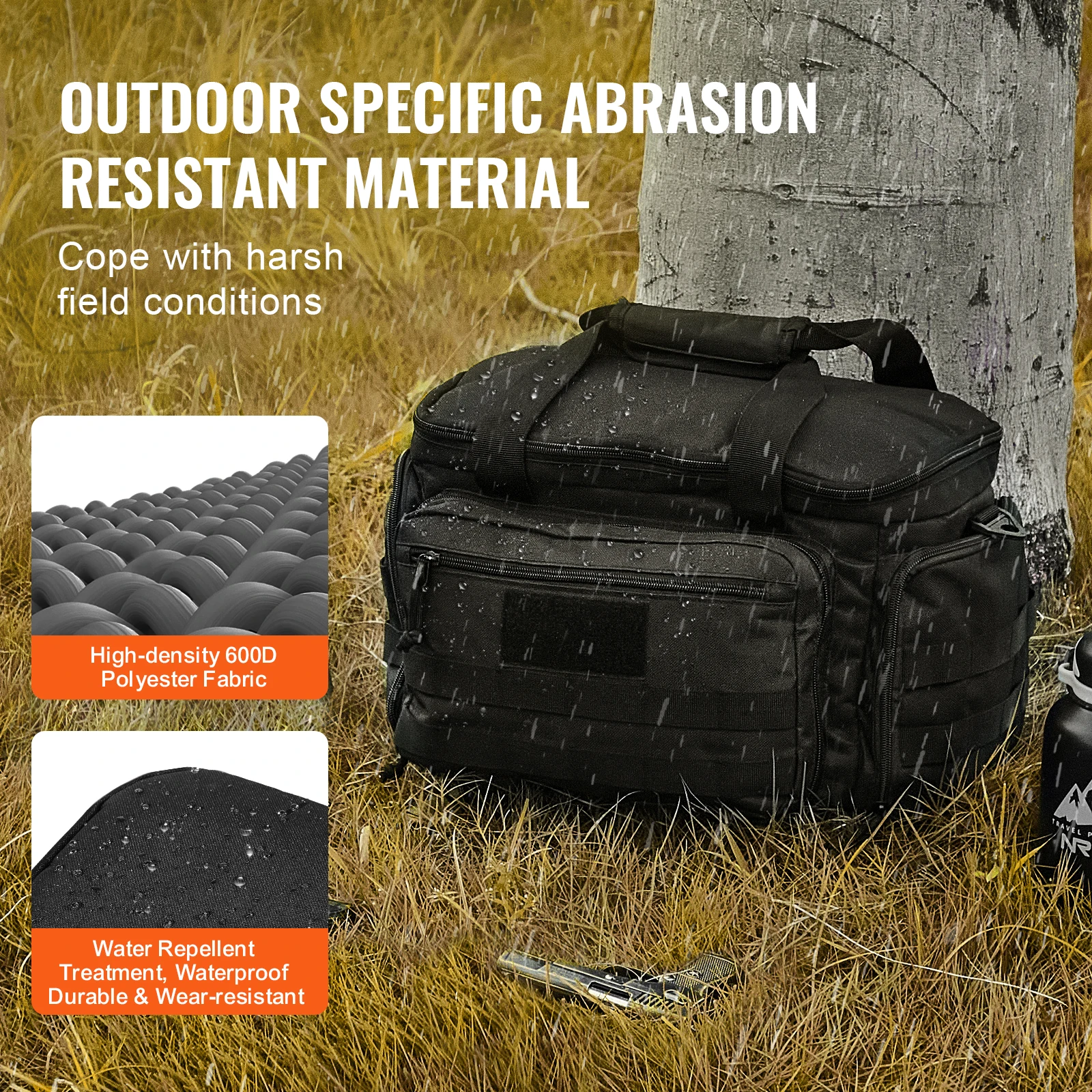 Range Bag for Pistols Tactical Gun Range Bag with 3 Detachable Baffles& 6 Magazines Shooting Handgun for Hunting duffel bag