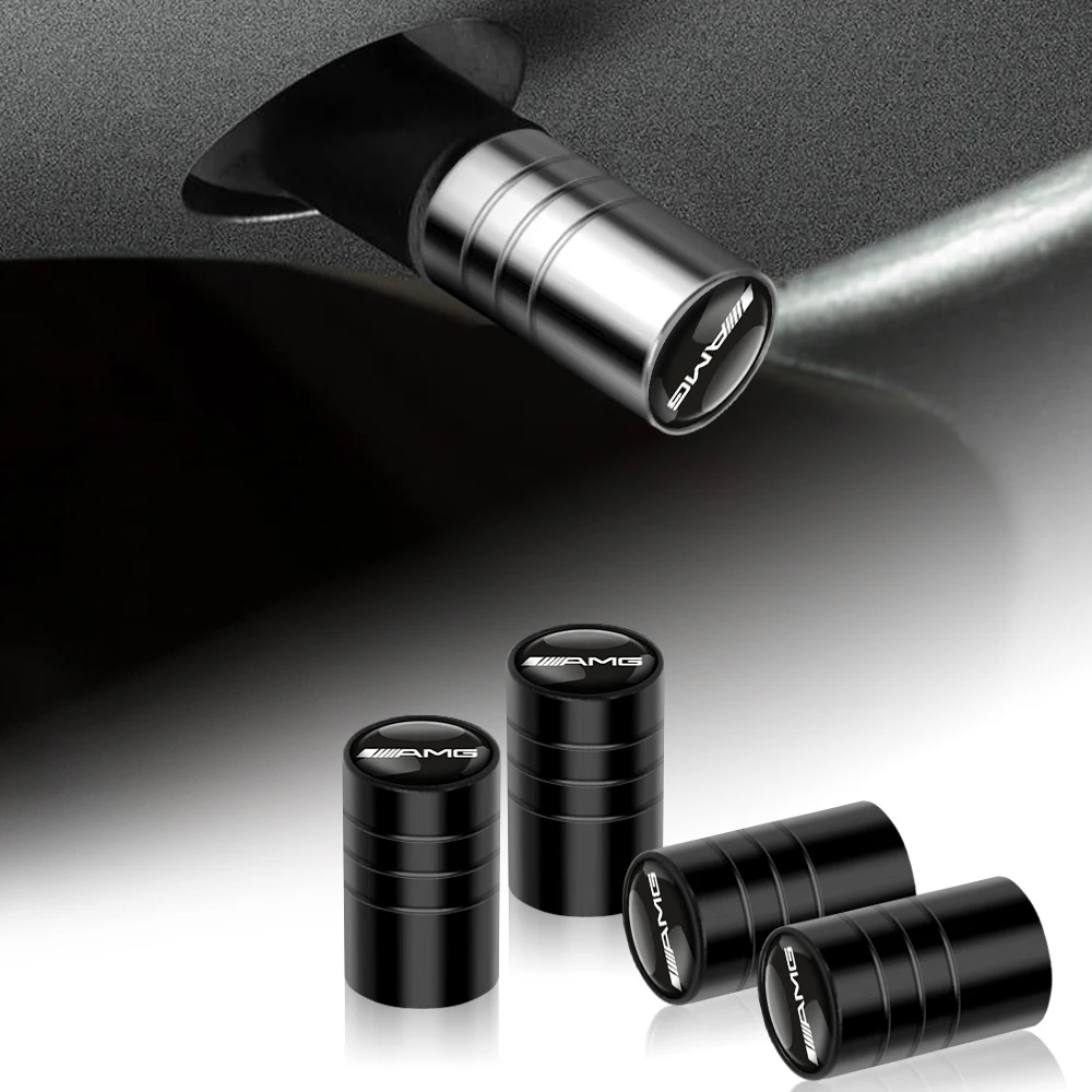 Автомобильные аксессуары для Mercedes Benz Amg CLK CLA W204 W212 W213 W203 W176 W221, 4 шт., Металлические колпачки для воздушных штоков автомобильных колес