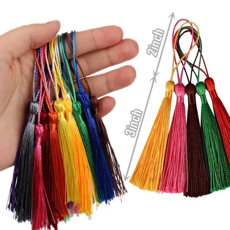 30 Mini Borlas Para Manualidades, Marcapáginas De 10 Colores, Borlas Suaves Y Sedosas Con Bucles Para Cordón, Hechas A Mano, 5 Pulgadas, Pequeñas Borlas Para Marcapáginas, Manualidades, Llavero