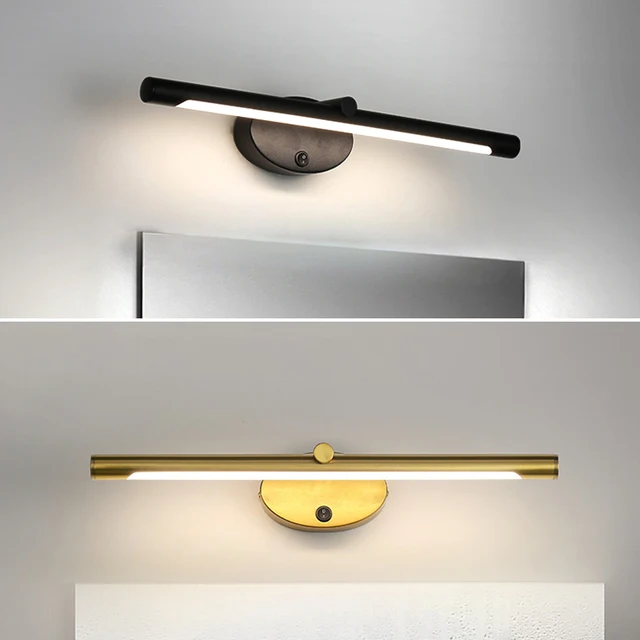 โมเดิร์น LED โคมไฟติดผนังห้องน้ําฮาร์ดแวร์ห้องน้ํา Wall Sconce พร้อมสวิทช์สัมผัสสําหรับห้องนอน LED ห้องน้ํากระจกโคมไฟสาย 1