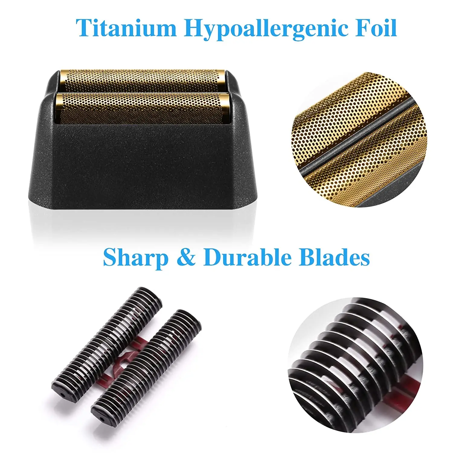 Electric Shaver Head Professional Shaver Replacement Foil and Cutter Bar Assembly for Wahl 5 Star Series Finale Shaver #7043
