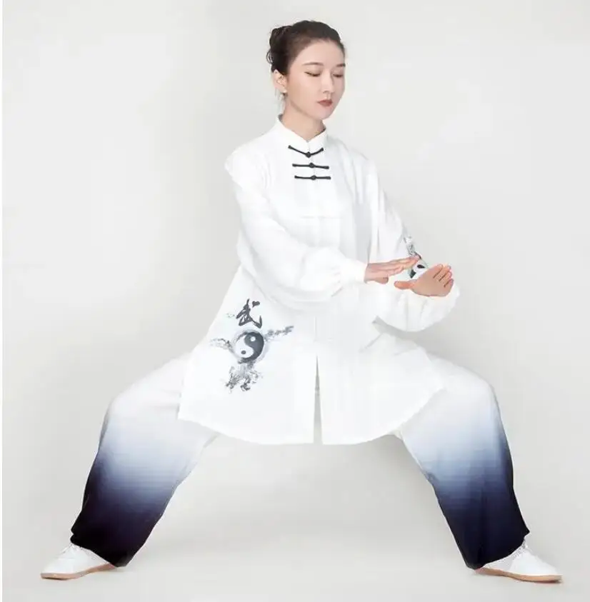 Women Cotton Tai Chi Suit Chinese Style Kung Fu Wushu Martial Arts Uniform Performance Jacket Pants Oriental Exercise Clothing