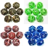 DnD Dice Set - 7 Piece Zinc Alloy Metal Hollow Dice, Red Pattern for RPG & Tabletop Games 6