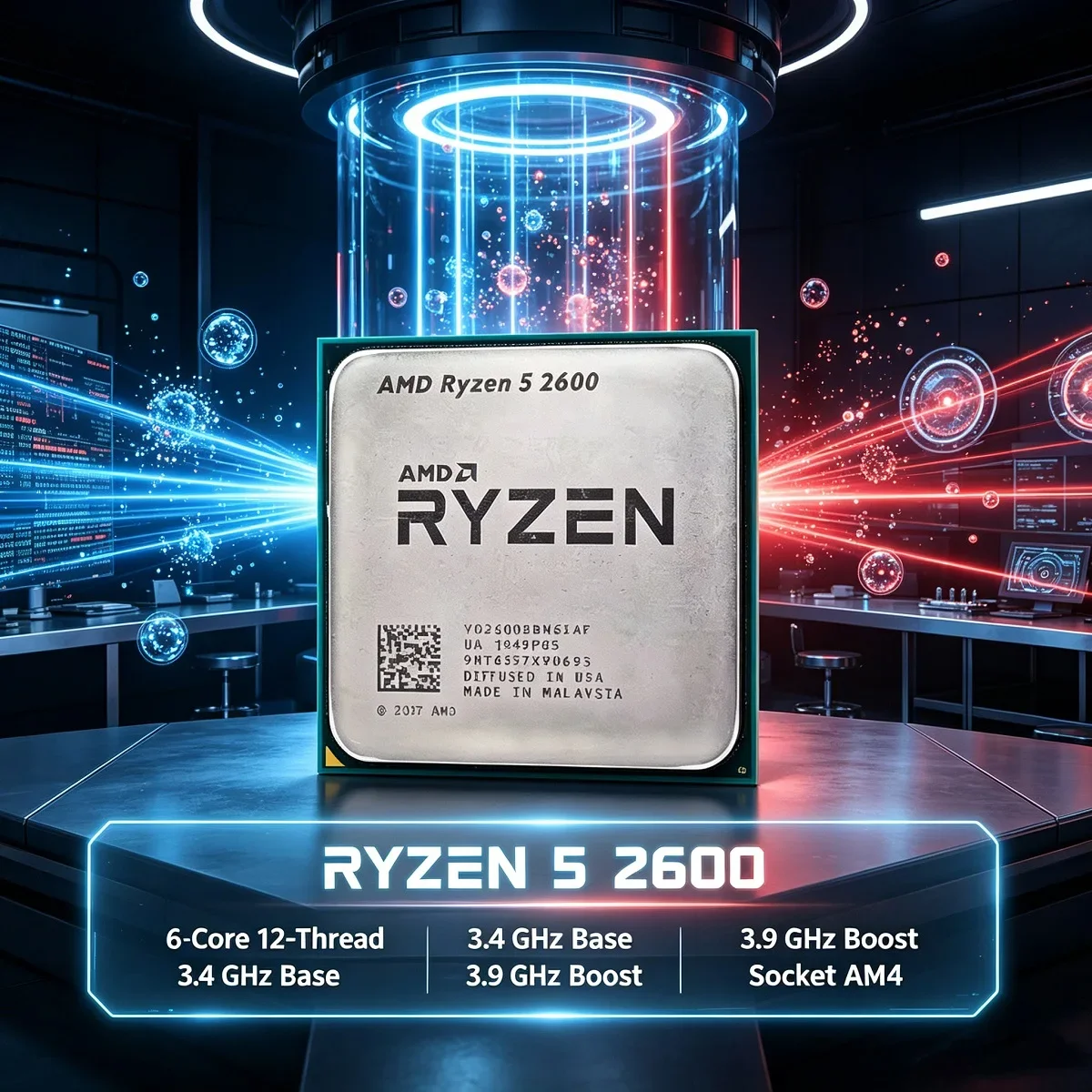 AMD 6코어 12스레드 라이젠 5 2600 게이밍 데스크탑 CPU 3.4GHz 16M..
