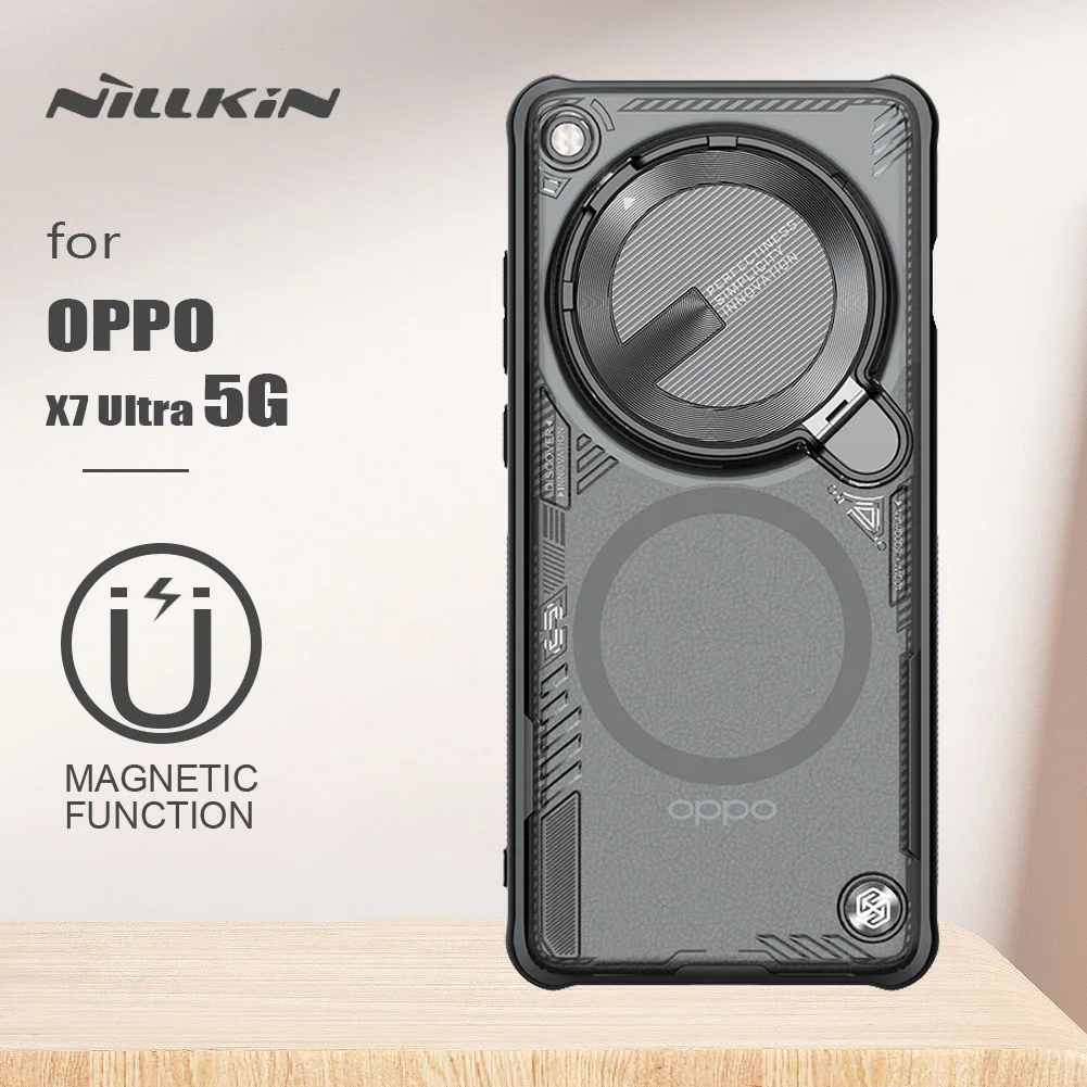 Oppo Find X7 Ultra 5G NILLKIN 케이스, Magsafe 아이스블레이드 소품, 마그네틱 충전 어댑터, 카메라 보호 후면 커버