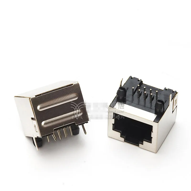 

50pcs RJ45 PCB Mount Jack socket network interface cable Connector with LED