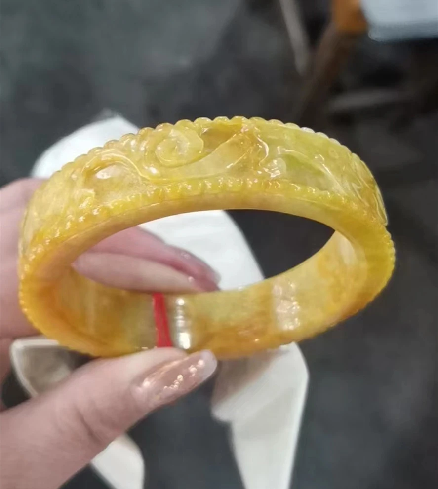 Jade Bangle Natural Jadeite Jade Bangle Yellow Jade Bangle High