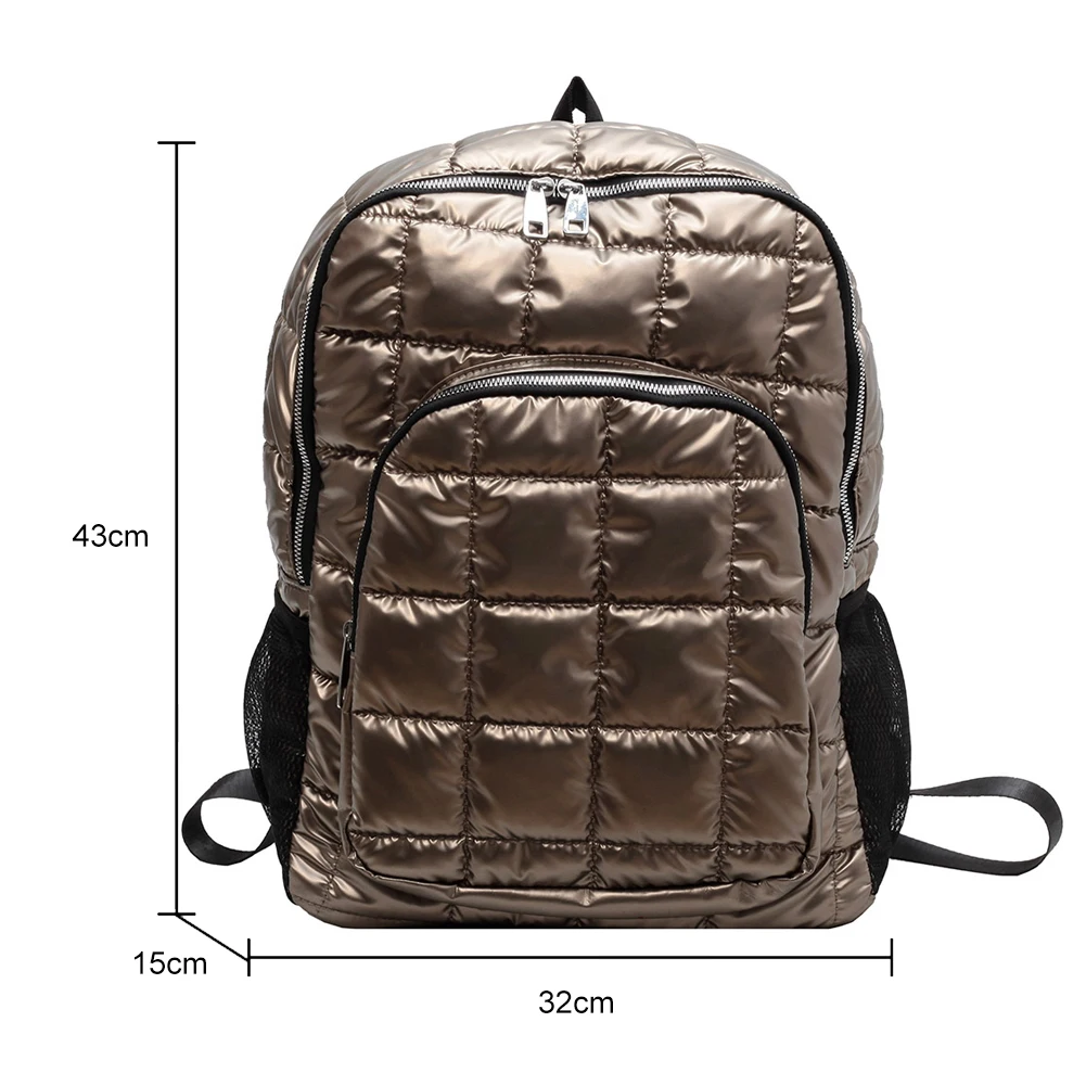 Fashion Cotton Padded Women Backpack Nylon Quilted Shoulder Bags Handbags  Autumn Winter Casual Ladies School Bags Travel Bagpack