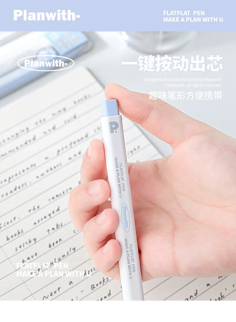 2 stücke Planwith Nette Gel Stift Set Komfortable Flache Stange INS Schule Schreibwaren Stifte Effiziente Büro Lernen Liefert Fließend Schreiben – Detail 6