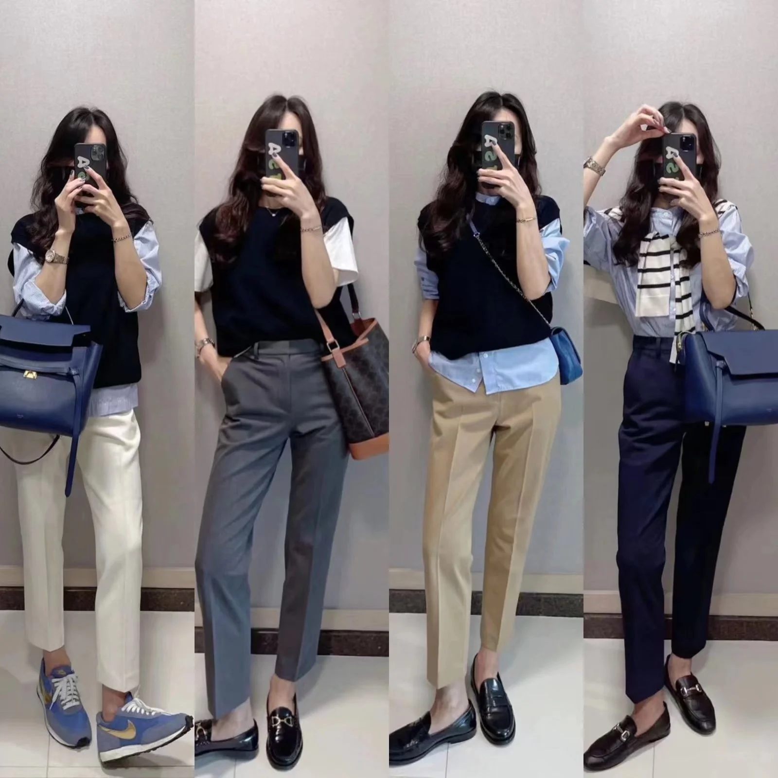 정장 바지 여성 봄과 여름 새로운 한 팬 우아한 스키니 슬리밍 캐주얼 전문 카프리 정장 바지 여성 스트레이트 파이프 바지
