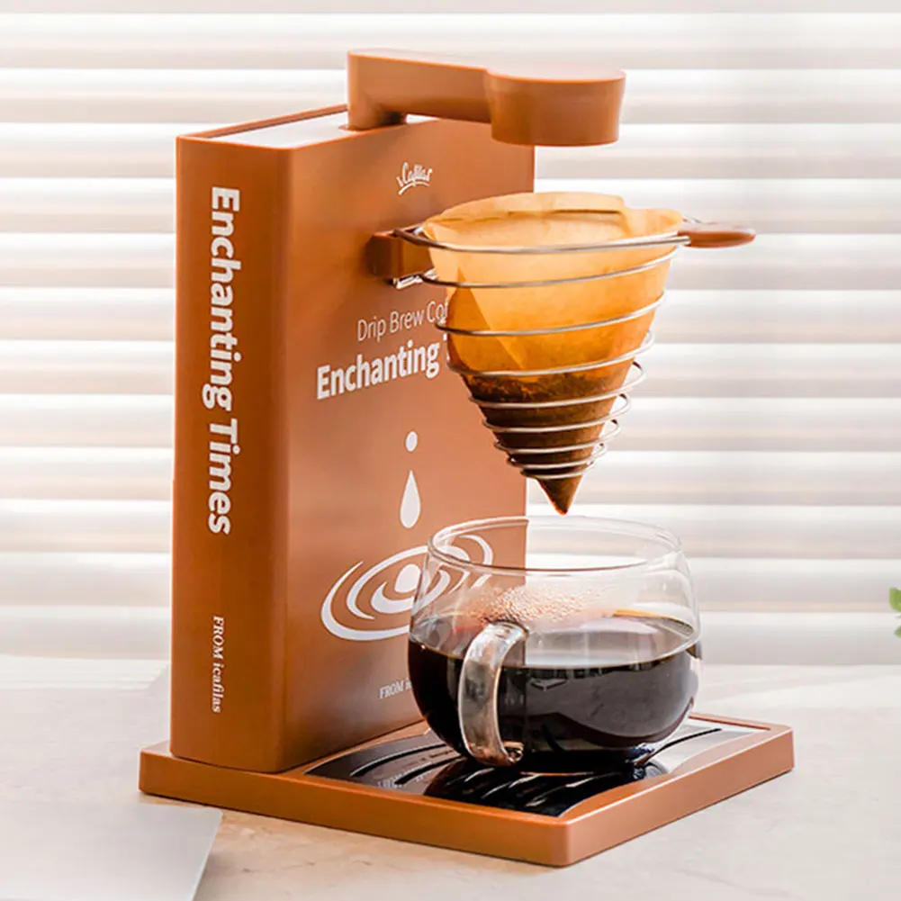 Portable Coffee Machine with Filter Paper Detachable Espresso Maker Creative Automatic Coffee Maker Compact for Camping Driving