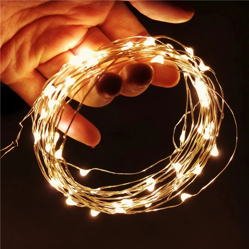 2M 5M 20M 200 LEDS Starry String Battery Lights Fairy Micro LED Transparent Copper Wire for Party Christmas Wedding 9 Colors 3 3w outdoor solar panel 3m 10ft cabel length micro usb port for rechargeable battery camera outdoor