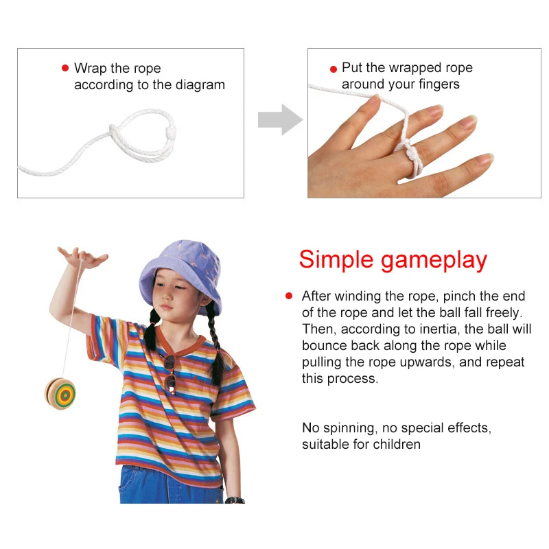 1~3pcs Wooden Yoyo Ball Children Physical Exercise Toys Team Activity Souvenirs Pull Wire Rotation Suitable for Beginners TMZ
