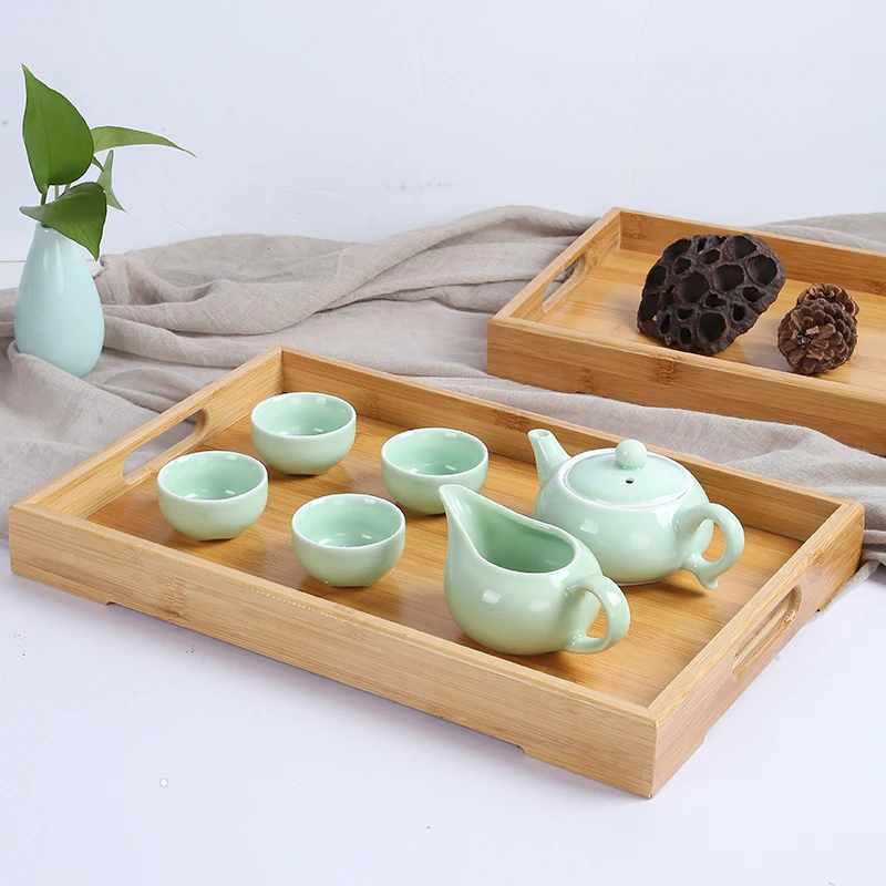 Simple Bamboo Dessert Plates, Bamboo Tea Plates, Household Kitchen Serving Dishes Sets Cake Racks, Restaurant Supplies
