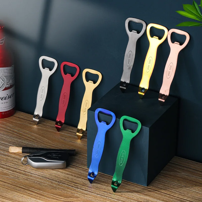 

10pcs 304 Stainless Steel Beer Bottle Opener Portable Bottle Opener Decapper Restaurant Beer Gadget Laser