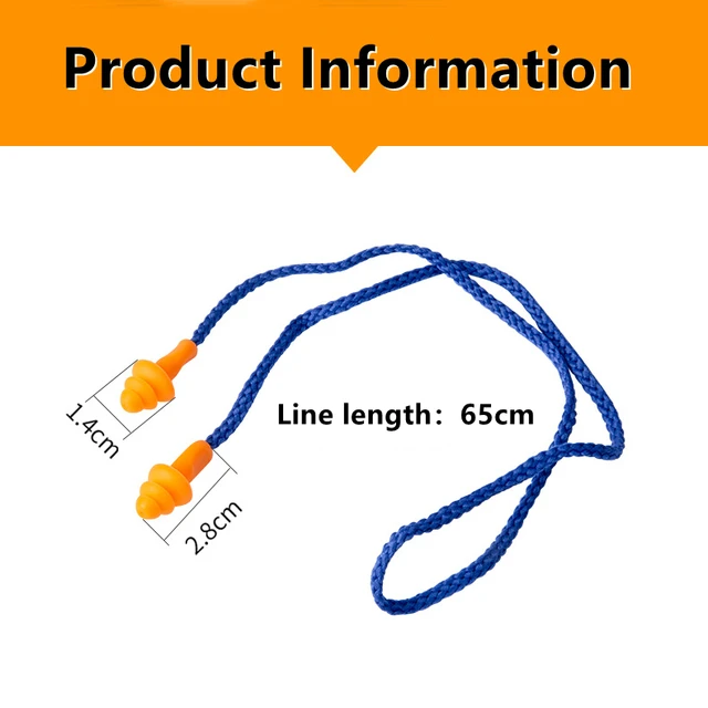 Ear Care10Pcs Soft Silicone Corded Ear Plug Protector Reusable Hearing Protection Noise Reduction Safe Work Comfortable Earplugs 4