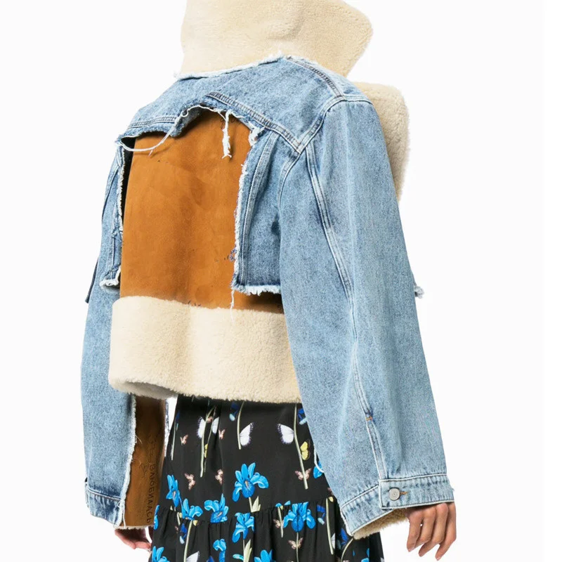 patchwork denim jacket - true deals club