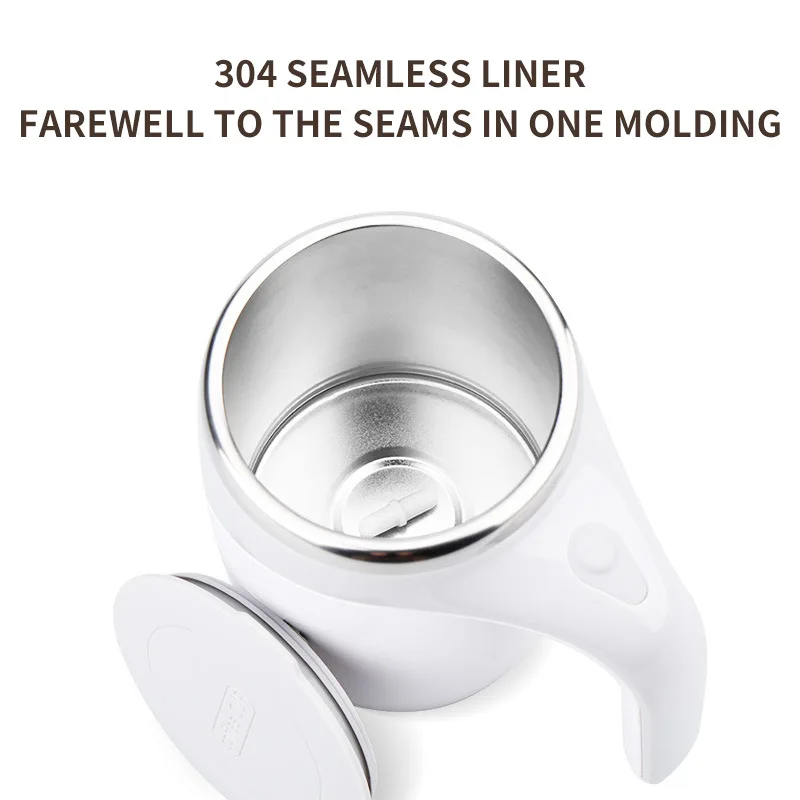 Self Mixing Mug Stainless Steel Automatic Magnetic Coffee Cup_voghion.com