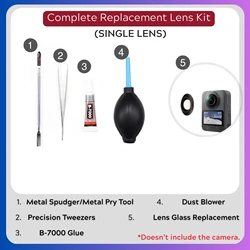 Lens Glass Replacement Kit with Aluminum Alloy Ring Mount (Single Lens Kit 2)