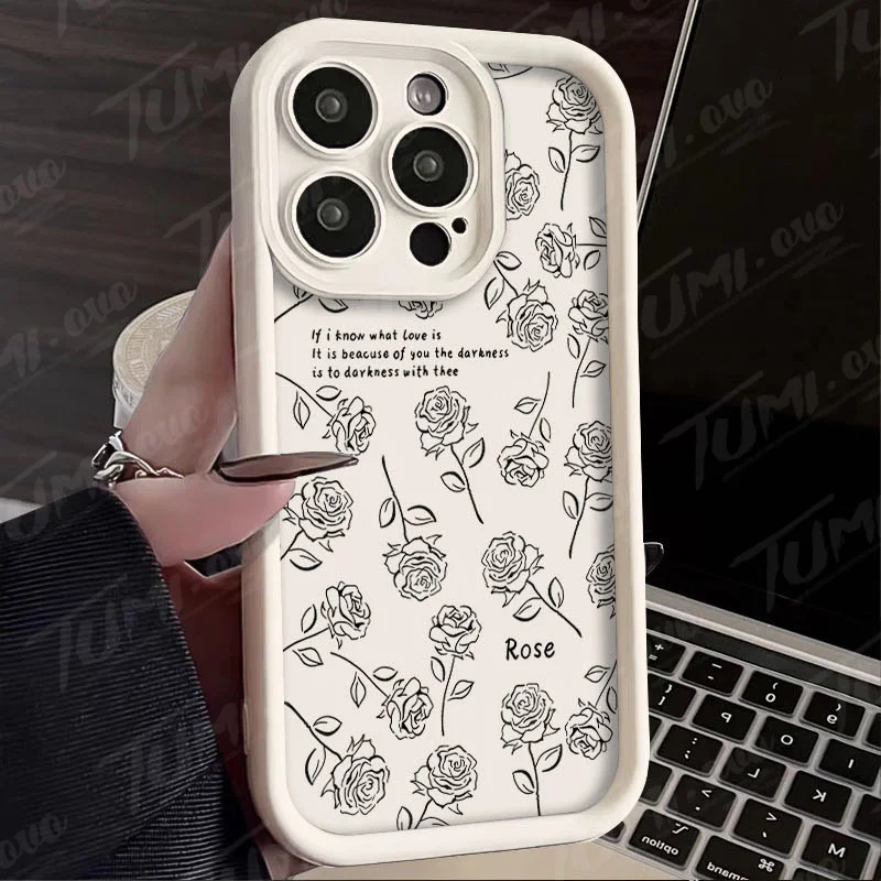 thumbnail image 1 of Rose Flower Bowknot Matte Phone Case for Xiaomi POCO X6 X5 X4 GT F3 F4 F5 M6 Pro X3 NFC Mi 13T 12T 11T 13 12 11 Lite 5G NE Cover, 1 of 5