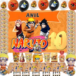 Narutoed Toy Gift Party Supplies Birthday Decoration Party Tableware Set Cup Plates Foil Balloon Boy Anime Fans Family Gathering