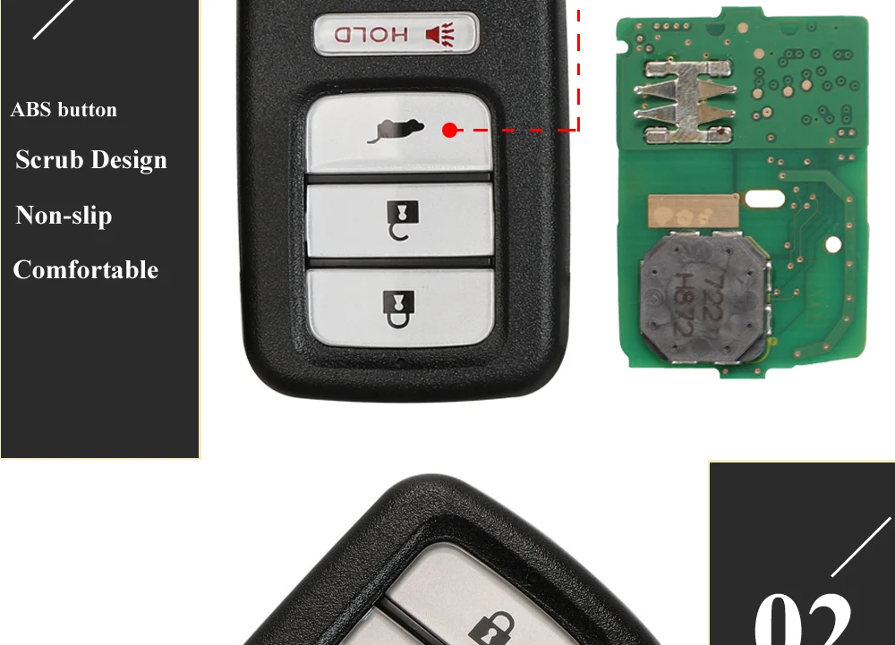 Chiave/Telecomando Per Honda Hr-v Fit Ex-l 2016-2018 Crv 2015-2016 Id47 Chip Kr5v1x - 4 Pulsante Smart Remote Suv 433/313.8mhz Honda - Se6806d316fda465b97fd2f0d785b267dr