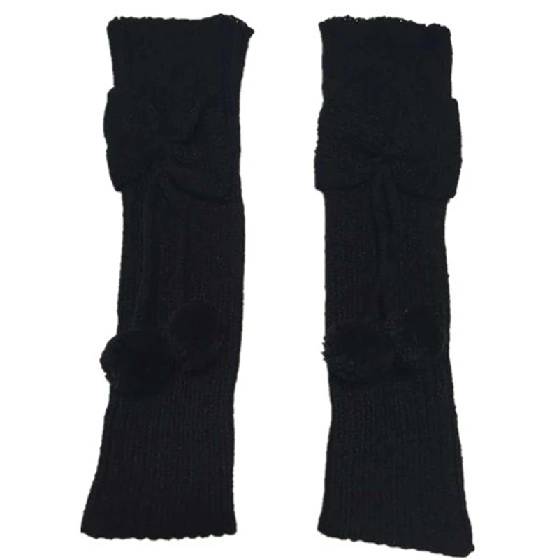 Fashion Kids Girls Bowknot Pompom Knit Leg Warmers Boot Socks Cuffs Toppers children leg warmers