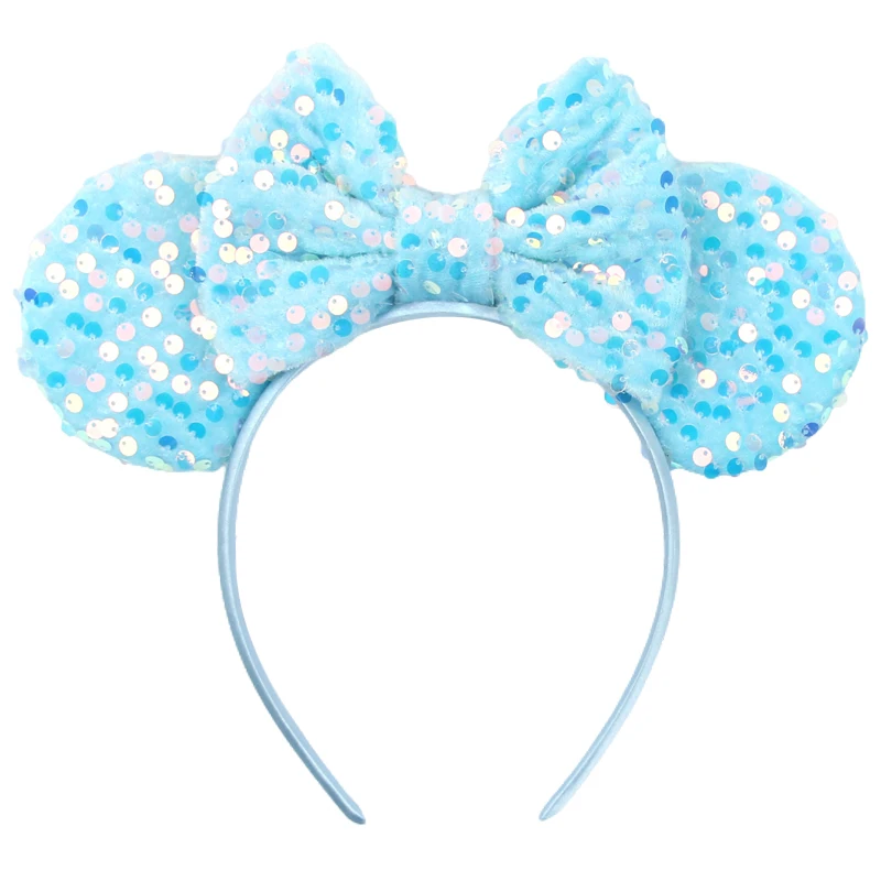 Neue Pailletten-Mausohren-Haarreifen für Mädchen und Frauen, glitzernde Pailletten, 5" Schleifen-Haarbänder, Festival-Party-DIY-Haaraccessoires für Damen – Detail 28
