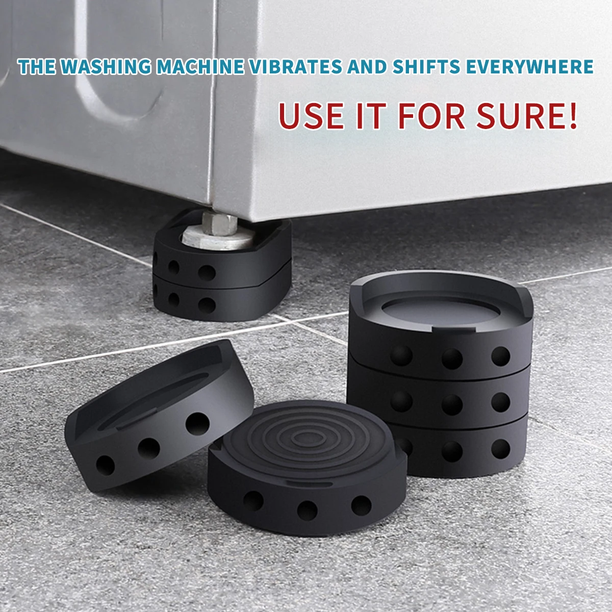 4/8Pcs Anti Vibration Pads Rubber Stabilizer Mat Washer and Dryer Shock and Noise Cancelling Mat Multi-purpose Furniture Leg Pad