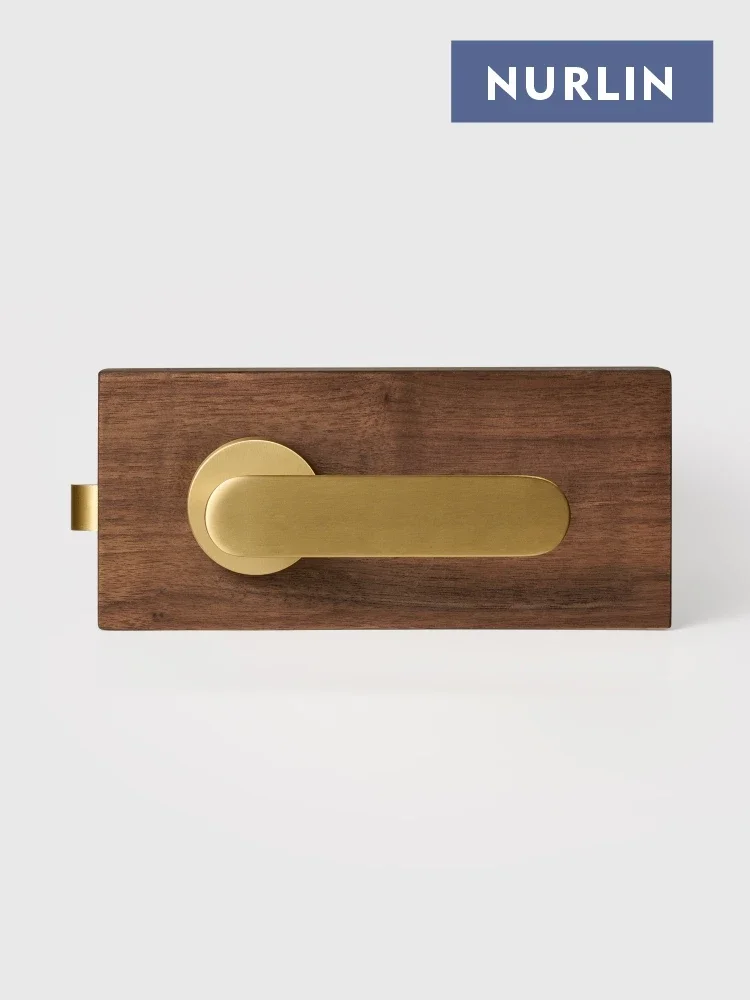 Nurlin Brass Flat Antique Bronze Matte Gold Black Interior Door Lever Handle Passage Privacy Bathroom Lock Comfortable Touch