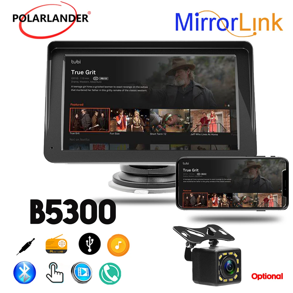 

Wireless Carplay Monitor Car Multimedia Player Car MP5 Bluetooth 7" Portable Touch Screen Wireless Carplay Android Auto Airplay