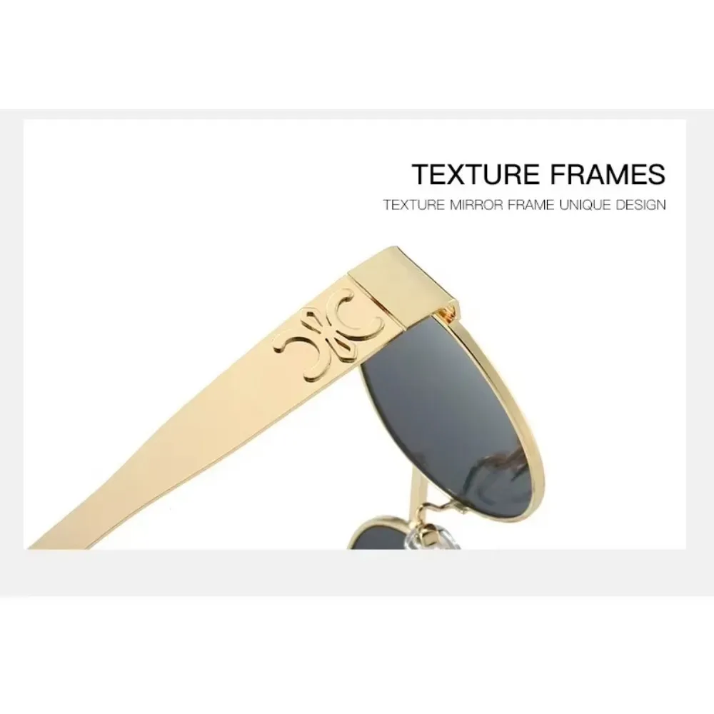 Luxury Metal Brand Sunglasses for Men and Women Unisex Designer Fashion Sun Glasses Oval Unisex Stylish Eyewear Shades 5