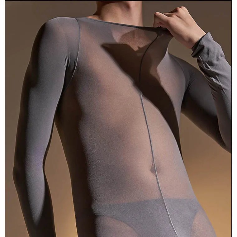 body mit penishülle Unisex Matt 120D Nylon Bodystocking Penishülle Close Open Crotch Bodysuit  Strumpfhosen Sexy Body Shaping Conjoined Lingerie Pijamas