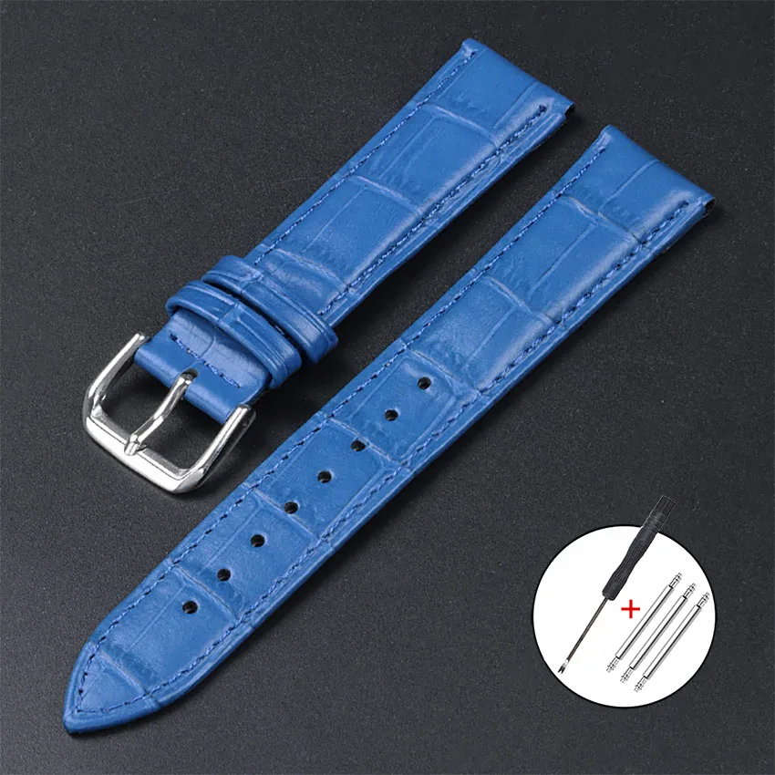 Elegant Genuine Leather Watch Strap: Soft Business Wristband with Pin Buckle