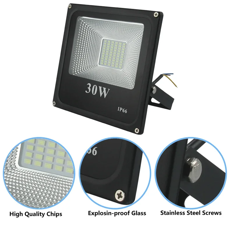 30W 50W 100W 200W 400W 600W LED 투광등 LED 가로등 220V IP66 방수 야외 조경 조명 스포트라이트