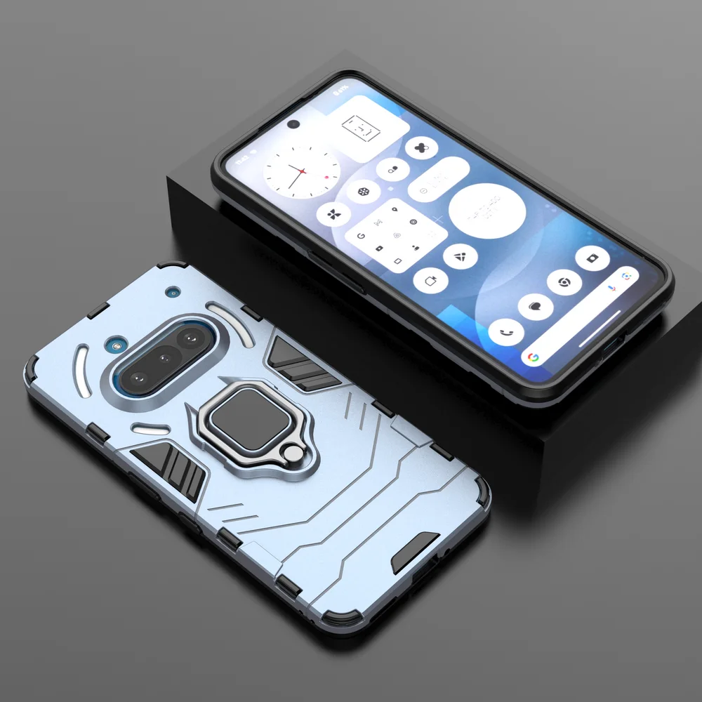 2-in-1 Ring Holder Heavy Duty Phone Case with Hard PC TPU Material