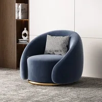 Light Luxury Simple Leisure Chaise Lounge Designer Sofa Chair Nordic Fabric Lazy Sofa Living Room Rotatable Chair Furniture 5