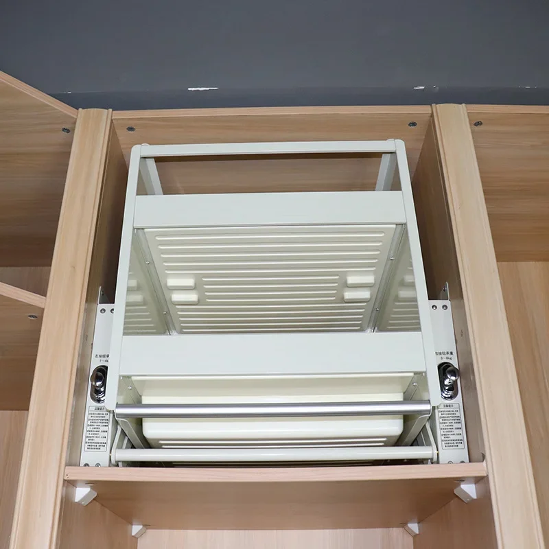 Cabinet double-layer damping lift basket lift, hanging cabinet wardrobe drop-down rack rack