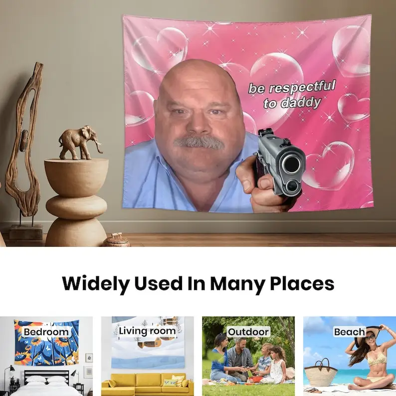 Daddy Winkle Bertram Tapestry Funny Meme Tapestry Wall Hanging Be Respectful to Daddy Posters Dorm Backdrop Party Bedroom