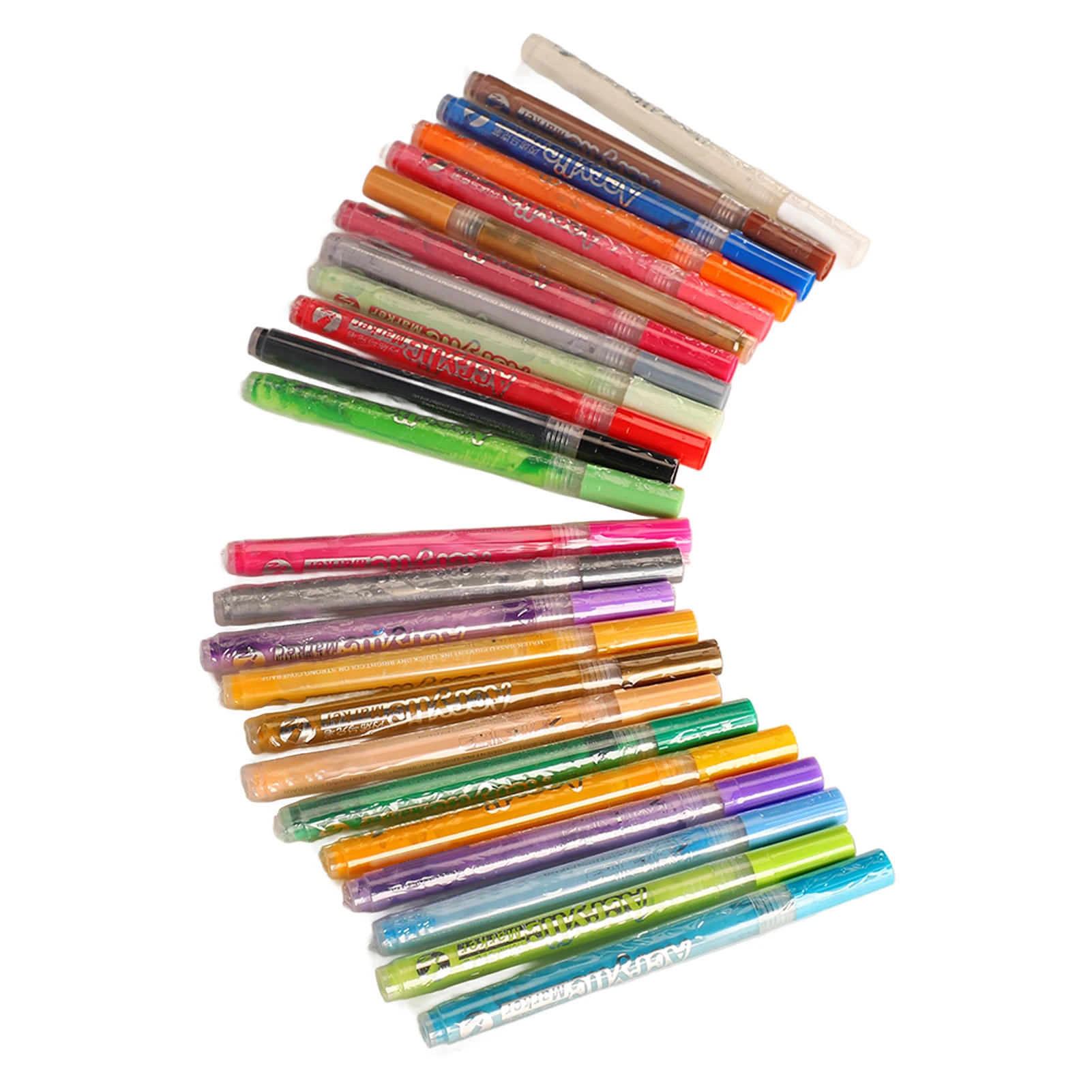 24 Colors Marker Vivid Colors Highly Tinted Acrylic Pen Permanent Waterproof Odorless Multipurpose for Bags