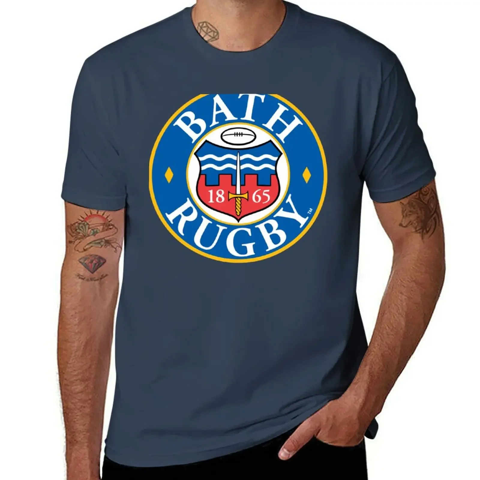 

Bath rugby T-shirt new edition boys whites cute clothes mens workout shirts