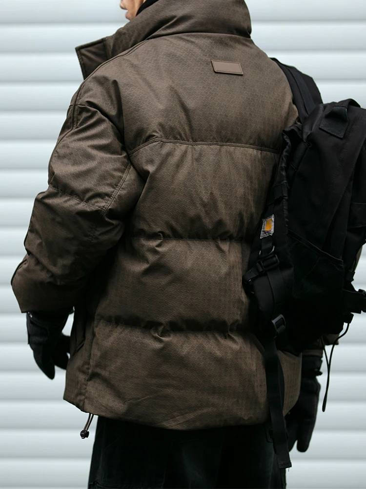 Korean Fashion Lightweight Padded Jackets For Men Winter Vintage Windproof Down Jacket Plus Size Casual Cargo Puffer Coat Male