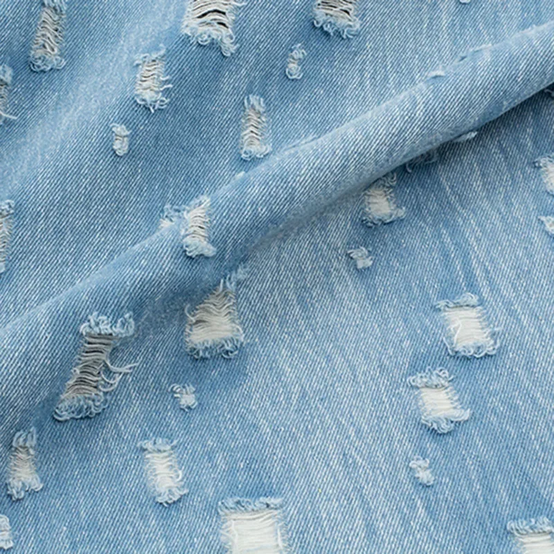 Cotton Washed Denim Fabric After Washed Thick Sewing Dress Pants Blazer Sewing Jacquard Jeans Textile Comfortable Wear-Resistant